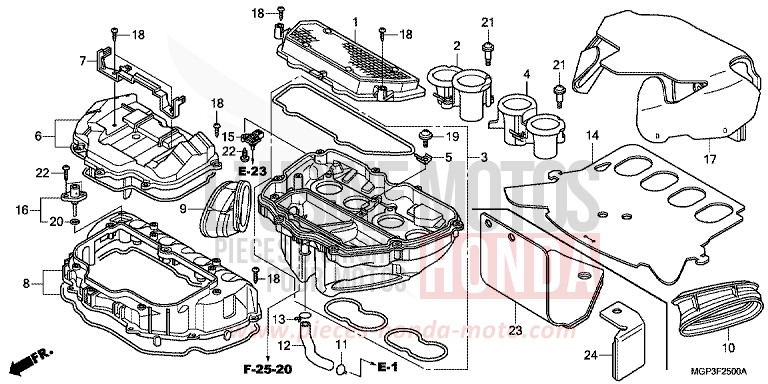FILTRE A AIR de CBR1000RR "Fireblade" VICTORY RED (R334XA) de 2012
